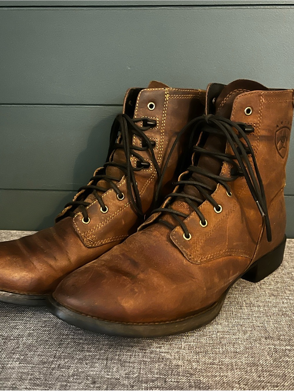 Ariat Brown Leather Lace-Up Women's Ankle Boots